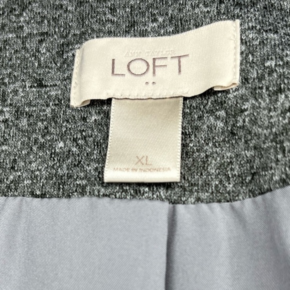 Ann Taylor Loft Cotton Gray Button Career Business Casual Blazer Size XL - Picture 3 of 9
